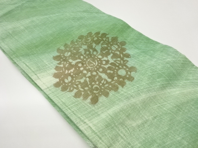 JAPANESE NAGOYA OBI / TSUMUGI / FLOWER CREST